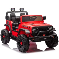 24V 2-Seater Kids Car with Parent Control, 4-Wheel Suspension, Bluetooth, USB, MP3, Ride-on Toys for Ages 3+, 47" L x 31.5" W x 32" H, Red(m-2)