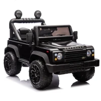 24V Licensed 2015 Land Rover Defender 90 Kids Ride-On Car with Parent Control, Ride on Toys with Adjustable Speeds for Ages 3-7, Black(m-2)