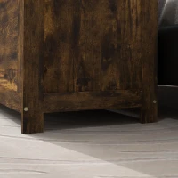 HOMCOM Storage Trunk with 2 Safety Hinges, Modern Entryway Bench with Side Handles, Storage Chest for Living Room, Rustic Brown(m-10)