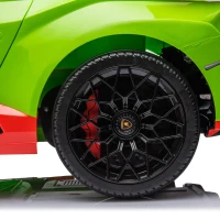 24V Lamborghini Huracan Sto Kids Electric Ride-On Drift Car with Speeds 1.86-5.59 MPH, Foam Front Wheels, and 360° Spin, for Ages 3-8, Green(m-16)