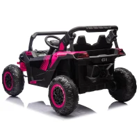 24V 2-Seater Kids Ride On UTV with Remote Control, 4-Wheel Suspension, Ride on Toys with Slow Start, Anti-Collision Bar, and Music, Pink(m-12)