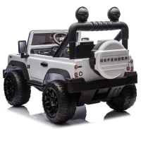 24V Licensed Land Rover Defender Toy Car with Parent Control, Dual-Drive, 4-Wheel Suspension, Bluetooth, Adjustable Speeds, for Ages 3-7, White(m-13)