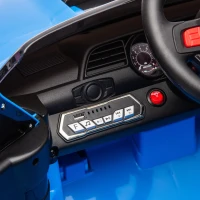 12V Ford Mustang Car with Remote Control, LED Lights, AUX/USB MP3, Safe Belt, Ride-On Car for Age 3+, 41.5" L x 25.5" W x 20" H, Blue(m-5)