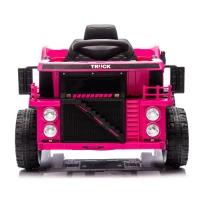 12V Kids Ride-On Dump Truck with Parent Control, Electric Dump Bed, Rear-Wheel Suspension, Bluetooth, Adjustable Speed, for Ages 3-5, Pink(m-1)