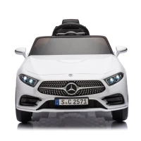 12V Licensed Mercedes-Benz CLS 350 Kids Ride On Car with Remote Control, 4-Wheel Suspension, USB/SD Ports, for Ages 37-95 Months, White(m-1)