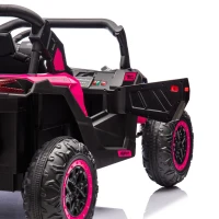 24V 2-Seater Kids Ride On UTV with Remote Control, 4-Wheel Suspension, Ride on Toys with Slow Start, Anti-Collision Bar, and Music, Pink(m-10)