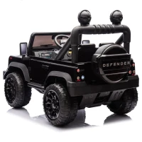 24V Licensed 2015 Land Rover Defender 90 Kids Ride-On Car with Parent Control, Ride on Toys with Adjustable Speeds for Ages 3-7, Black(m-12)