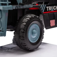 12V Kids Ride-On Dump Truck with Parent Control, Electric Dump Bed, Rear-Wheel Suspension, Bluetooth, Adjustable Speed, for Ages 3-5, Blue(m-9)