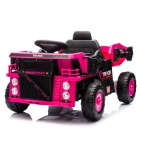 12V Kids Ride-On Dump Truck with Parent Control, Electric Dump Bed, Rear-Wheel Suspension, Bluetooth, Adjustable Speed, for Ages 3-5, Pink(m-13)