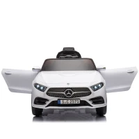 12V Licensed Mercedes-Benz CLS 350 Kids Ride On Car with Remote Control, 4-Wheel Suspension, USB/SD Ports, for Ages 37-95 Months, White(m-12)