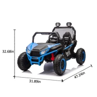 24V 2-Seater 4-Wheel Kids Ride On UTV with Parent Control, Ride on Toys with 400W Power, Speeds 3.73-4.97 MPH, for Ages 3+, Blue(m-3)