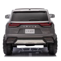 24V 2-Seater Licensed LEXUS LX600 Kids Ride-On Car with Parent Control, 4-Wheel Suspension, Bluetooth, MP3, Adjustable Speeds, Ages 3-7, Gray(m-14)