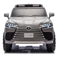 24V 2-Seater Licensed LEXUS LX600 Kids Ride-On Car with Parent Control, 4-Wheel Suspension, Bluetooth, MP3, Adjustable Speeds, Ages 3-7, Gray(m-1)