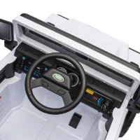 24V Licensed Land Rover Defender Toy Car with Parent Control, Dual-Drive, 4-Wheel Suspension, Bluetooth, Adjustable Speeds, for Ages 3-7, White(m-5)