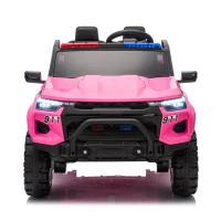 24V 2-Seater Kids Ride On Electric Pickup with Parent Control, Ride On Car with Safety Belts and Adjustable Speed, for Ages 3+, Rose Red(m-1)