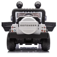 24V Licensed Land Rover Defender Toy Car with Parent Control, Dual-Drive, 4-Wheel Suspension, Bluetooth, Adjustable Speeds, for Ages 3-7, White(m-14)
