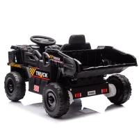 12V Kids Ride-On Dump Truck with Parent Control, Electric Dump Bed, Rear-Wheel Suspension, Bluetooth, Adjustable Speed, for Ages 3-5, Black(m-14)