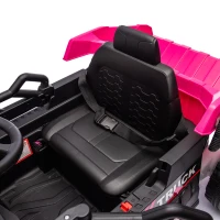 12V Kids Ride-On Dump Truck with Parent Control, Electric Dump Bed, Rear-Wheel Suspension, Bluetooth, Adjustable Speed, for Ages 3-5, Pink(m-5)