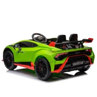 24V Lamborghini Huracan Sto Kids Electric Ride-On Drift Car with Speeds 1.86-5.59 MPH, Foam Front Wheels, and 360° Spin, for Ages 3-8, Green(m-19)