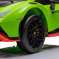 24V Lamborghini Huracan Sto Kids Electric Ride-On Drift Car with Speeds 1.86-5.59 MPH, Foam Front Wheels, and 360° Spin, for Ages 3-8, Green(m-15)