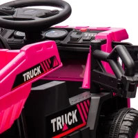 12V Kids Ride-On Dump Truck with Parent Control, Electric Dump Bed, Rear-Wheel Suspension, Bluetooth, Adjustable Speed, for Ages 3-5, Pink(m-10)
