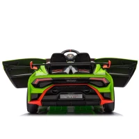 24V Lamborghini Huracan Sto Kids Electric Ride-On Drift Car with Speeds 1.86-5.59 MPH, Foam Front Wheels, and 360° Spin, for Ages 3-8, Green(m-20)
