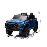 24V 2-Seater Kids Ride-On Car with Remote Control, 4WD, USB & Bluetooth, Safety Belts, Electric Pickup for Ages 3+, 47" L x 31" W x 27.5" H, Blue(m-3)