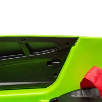 24V Lamborghini Huracan Sto Kids Electric Ride-On Drift Car with Speeds 1.86-5.59 MPH, Foam Front Wheels, and 360° Spin, for Ages 3-8, Green(m-10)
