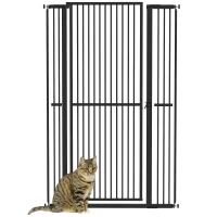 PawHut 59" Extra Tall Cat Gate, 30"-41" Pet Gate with 2.8" and 5.5" Extensions, for Doorway, Hallway, Stairway, Black(m-11)