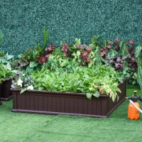 Outsunny 48" x 48" x 12" Raise Garden Bed Kit, Raised Planter Box, Above Ground Garden for Flowers, Herb, Vegetables with Easy Assembly, Brown(m-10)
