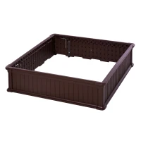 Outsunny 48" x 48" x 12" Raise Garden Bed Kit, Raised Planter Box, Above Ground Garden for Flowers, Herb, Vegetables with Easy Assembly, Brown(m-11)