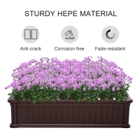 Outsunny 48" x 48" x 12" Raise Garden Bed Kit, Raised Planter Box, Above Ground Garden for Flowers, Herb, Vegetables with Easy Assembly, Brown(m-4)