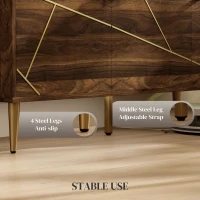 HOMCOM Modern TV Stand for up to 60" TV, TV Cabinet with Adjustable Shelves, Cable Management for Living Room, Rustic Brown(m-7)