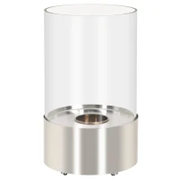 HOMCOM Ethanol Fireplace, 9" Tabletop 0.1 Stainless Steel, 160 Sq. Ft., Burns up to 1 Hour, Silver(m-1)