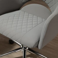 Vinsetto Mid Back Home Office Chair, Computer Desk Chair with Adjustable Height and Padded Seat, Grey(m-9)