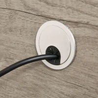 HOMCOM Rectangle Computer Desk with Thick Board and Display Shelves for Home Office Table Workstation, Natural Wood(m-8)