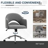 Vinsetto Mid Back Home Office Chair, Computer Desk Chair with Adjustable Height and Padded Seat, Grey(m-6)