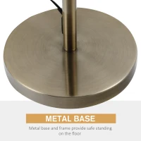 HOMCOM Industrial Tall Pole Floor Lamp with Metal Base, Modern Standing Lamp, Bulb-Shaped Glass Shade, On/Off Foot Switch, E26 Bulb Base for Bedroom, Living Room, Bronze(m-5)