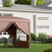 Outsunny 10’ x 10’ Pop Up Gazebo Canopy Party Tent with Sidewalls and Storage Bag(m-6)