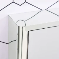 kleankin 28" x 24" Wall Mounted Bathroom Mirror Cabinet with Door Shelves Medicine Cabinet Stainless Steel, Silver(m-8)