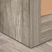 HOMCOM Rectangle Computer Desk with Thick Board and Display Shelves for Home Office Table Workstation, Natural Wood(m-6)