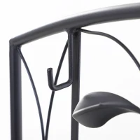 Outsunny Folding Potting Bench Table, Metal Garden Workstation, Work Bench with Build-In Bag with Cover, Hanging Hooks & Storage Shelf(m-8)