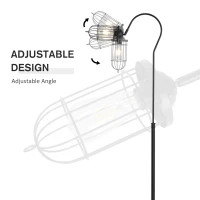 HOMCOM 61.75" Vintage Floor Lamp Standing Lamp With Rotatable Lampshade E26 Socket Pin Steel Living Room, Black(m-5)