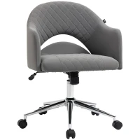 Vinsetto Mid Back Home Office Chair, Computer Desk Chair with Adjustable Height and Padded Seat, Grey(m-1)