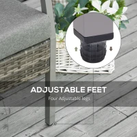 Outsunny Aluminum Rattan Wicker Outdoor Patio Cushioned Loveseat Bench for Backyard Porch Garden Poolside and Deck, Grey(m-6)