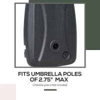 Outsunny Cantilever Offset Umbrella Base Stand Portable Square Parasol Weights with Wheels, 110 lbs Capacity Water or 132 lbs Capacity Water Capacity Sand, Black(m-5)