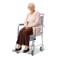 HOMCOM Shower Rolling Chair Personal Mobility Assist Bedside Commode Toilet Chair with Detachable Bucket Armrest Wheelchair Design Armchair for Elder Disabled Pregnant, Black(m-10)