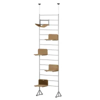 PawHut 107.5" Floor-to-Ceiling Cat Tree Height Adjustable Climbing Tower, Kitten Activity Center with Hammock and 4 Platforms(m-11)