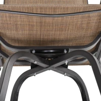 Outsunny 3 Piece Outdoor Patio Bar-Height Bar Set with Comfort Sling Fabric, Steel Frame, & Weather-Fighting, Brown(m-9)