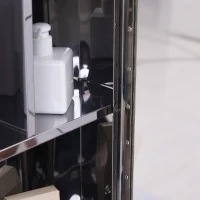 kleankin 28" x 24" Wall Mounted Bathroom Mirror Cabinet with Door Shelves Medicine Cabinet Stainless Steel, Silver(m-9)